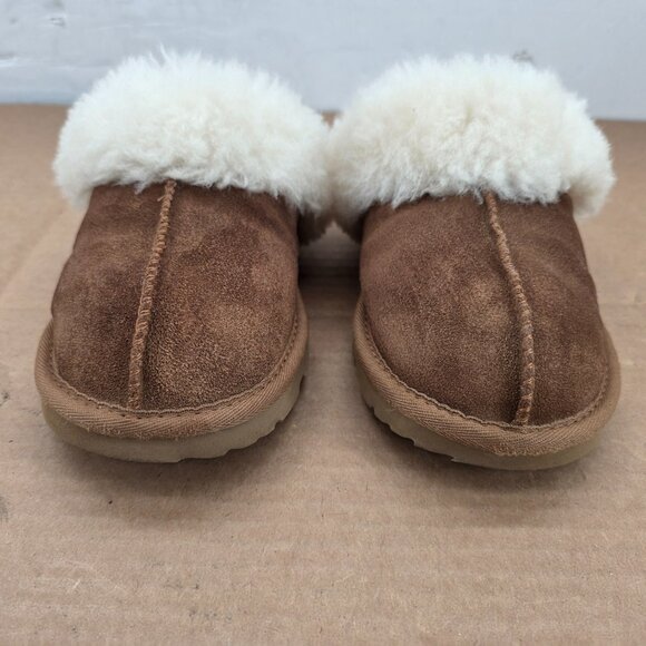 UGG Scuffette II Women's 6 Chestnut Brown Suede Sheepskin Slippers Mules Comfort - Picture 14 of 16